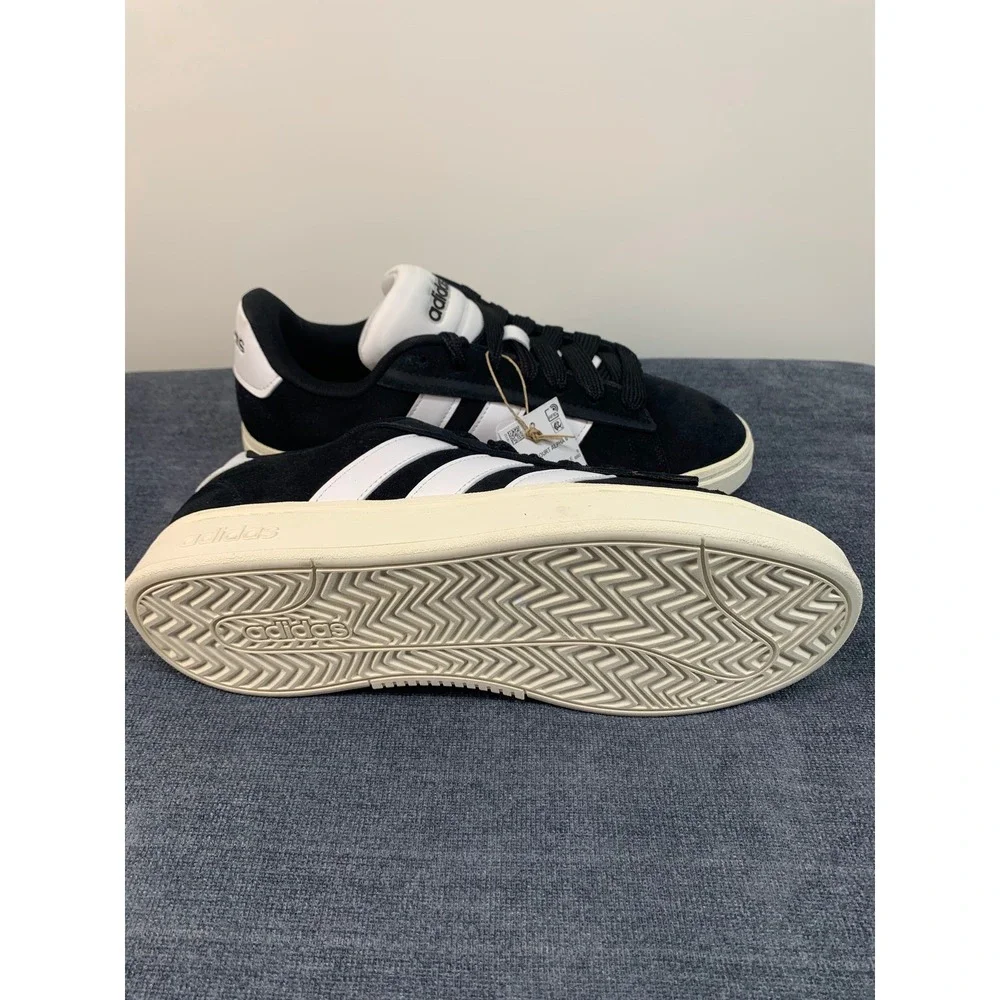 Adidas Grand Court Alpha 0 Mens 9.5 Black Suede Tennis Sneakers‎ JH7235 NEW